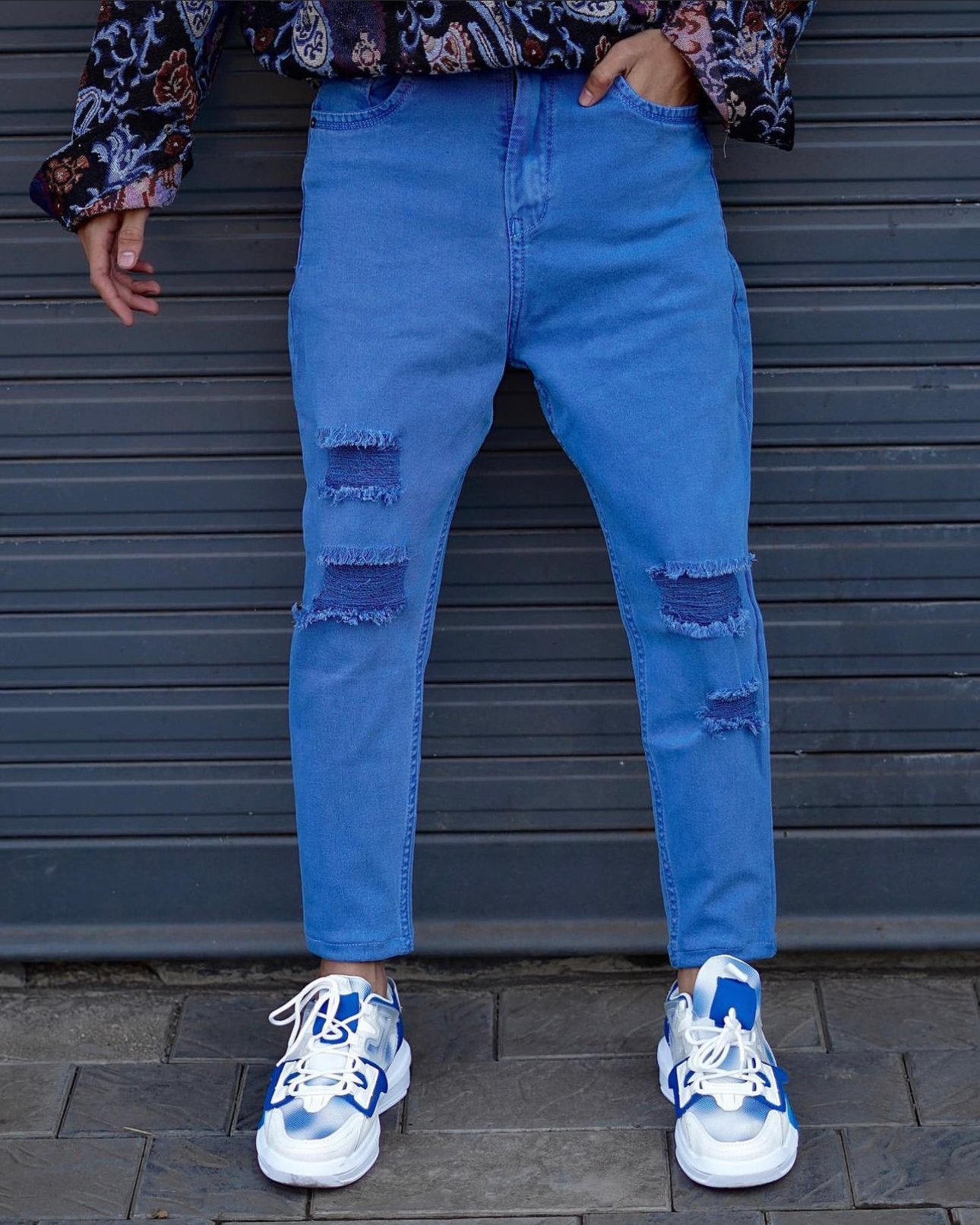 Distracted blue stylish jeans