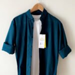 Plain dark green men shemrey casual shirt
