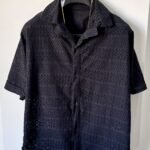 Crochet transparent black chickan kari shirt