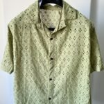 Leaf green oversize chickan kari shirt