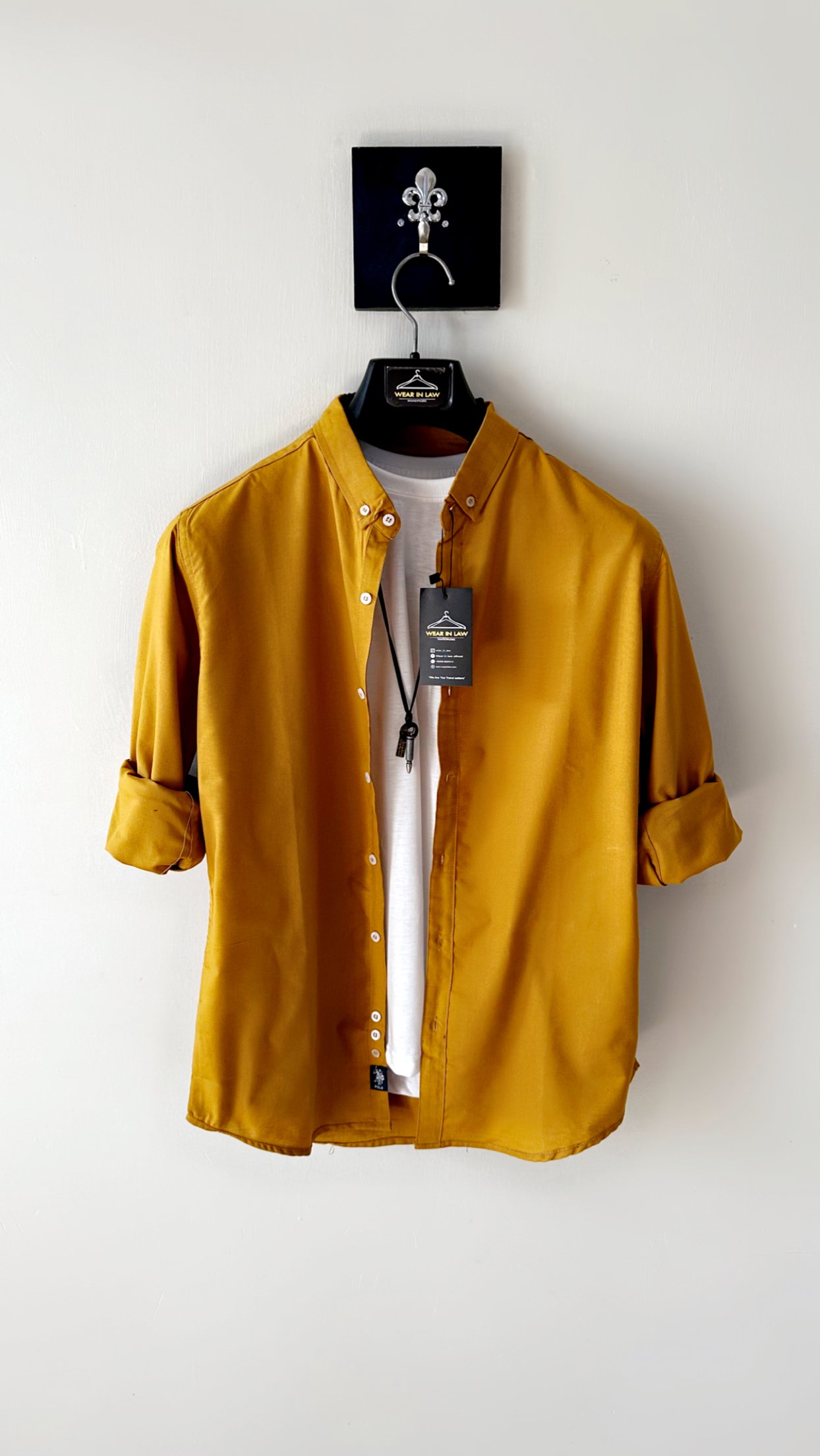Plain mustard shemrey casual shirt