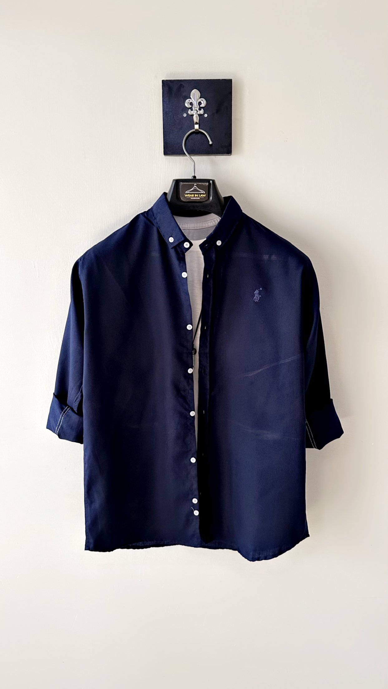 Plain nevy blue men shemrey casual shirt