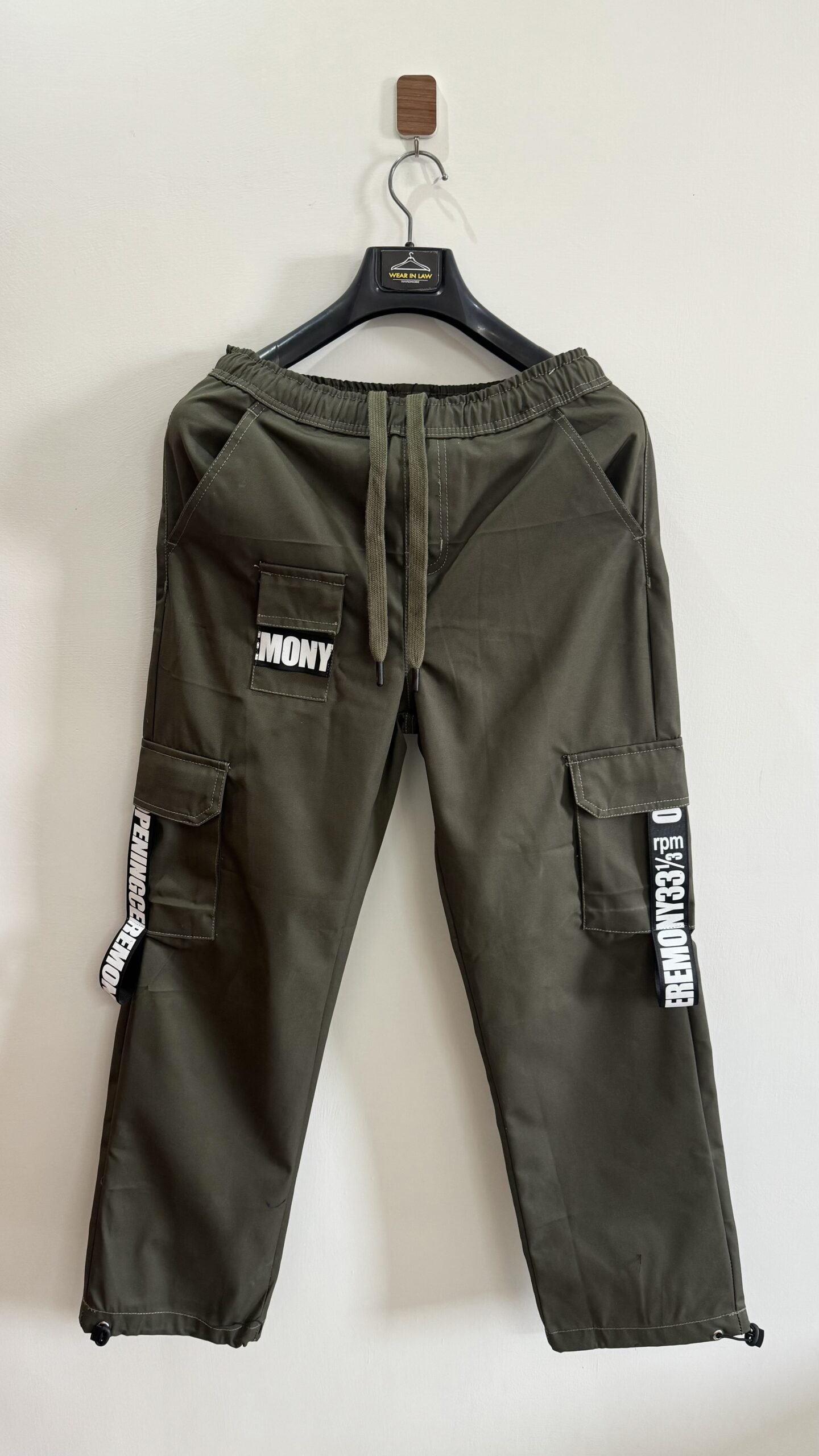 Olive Baggy fashion stripe cargo