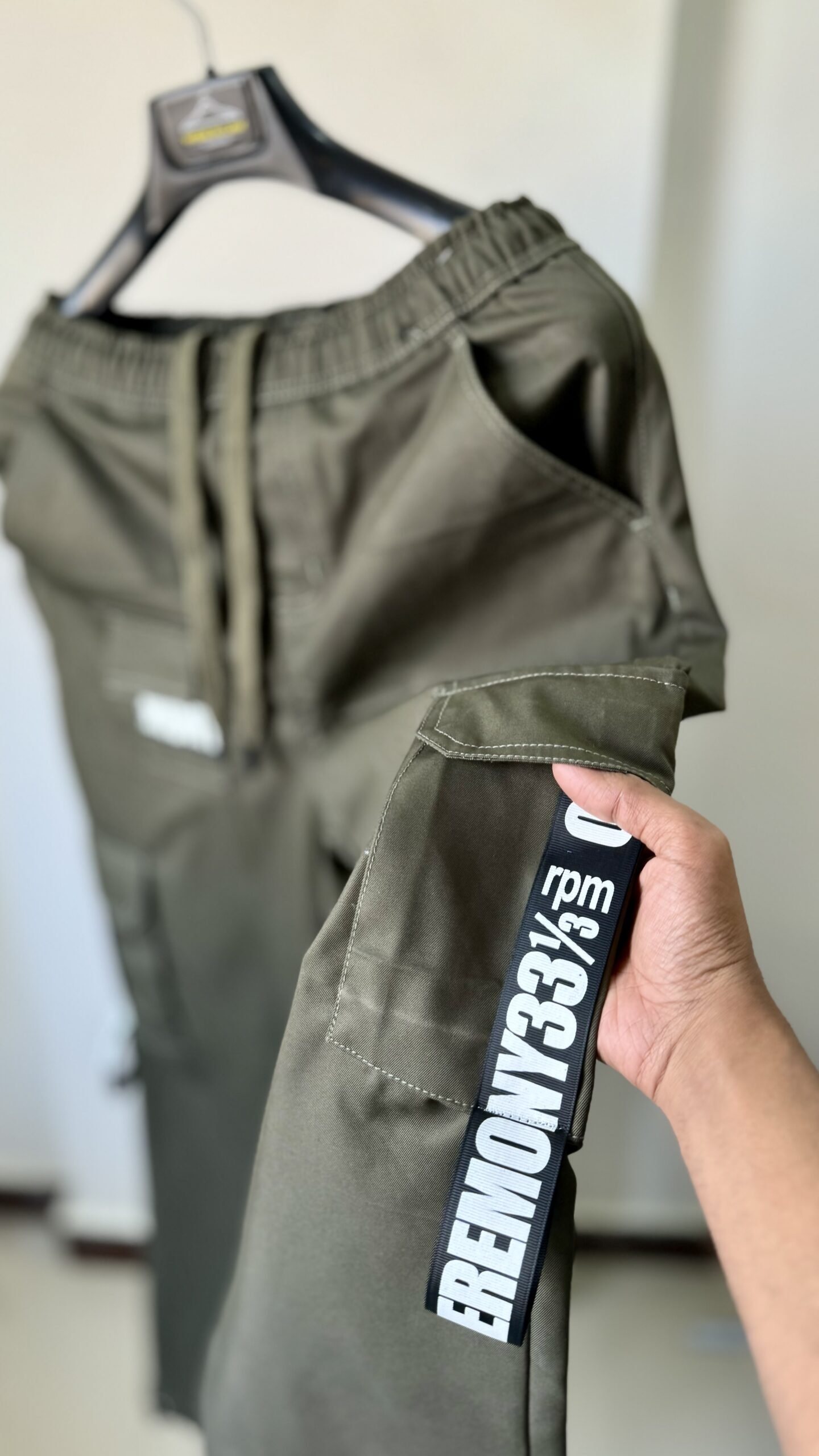 Olive Baggy fashion stripe cargo - Image 2