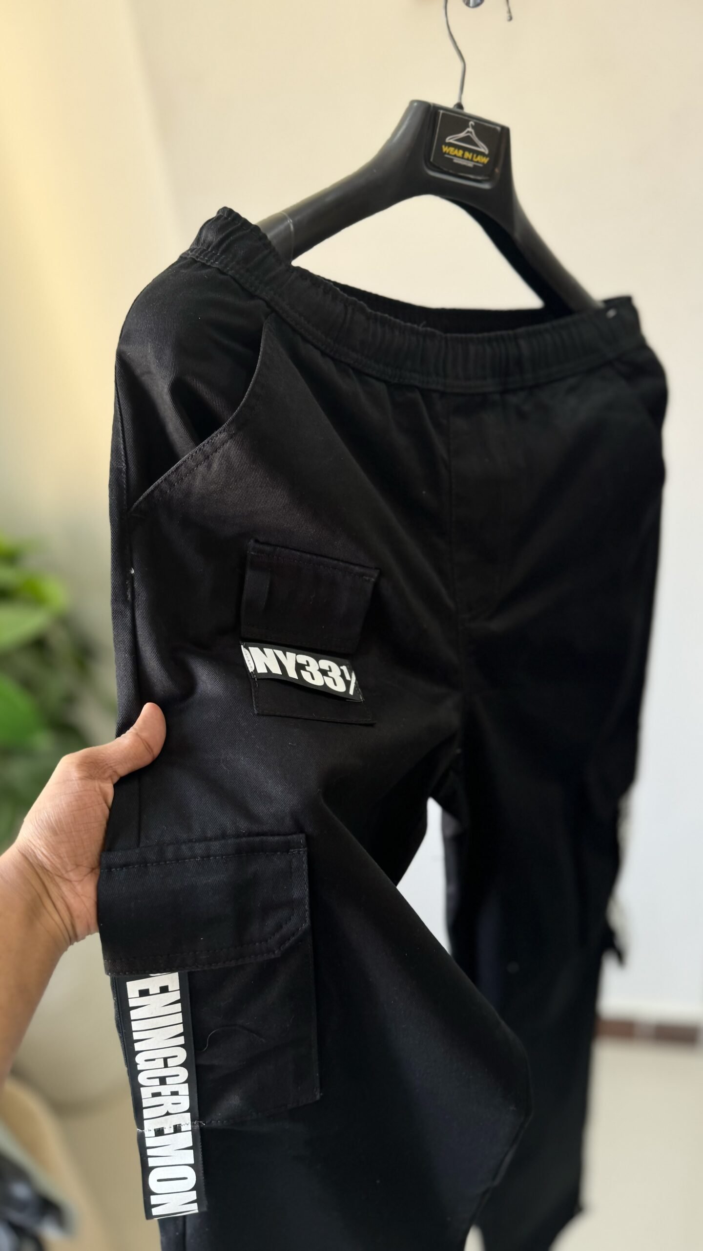 Black Baggy fashion stripe cargo - Image 3