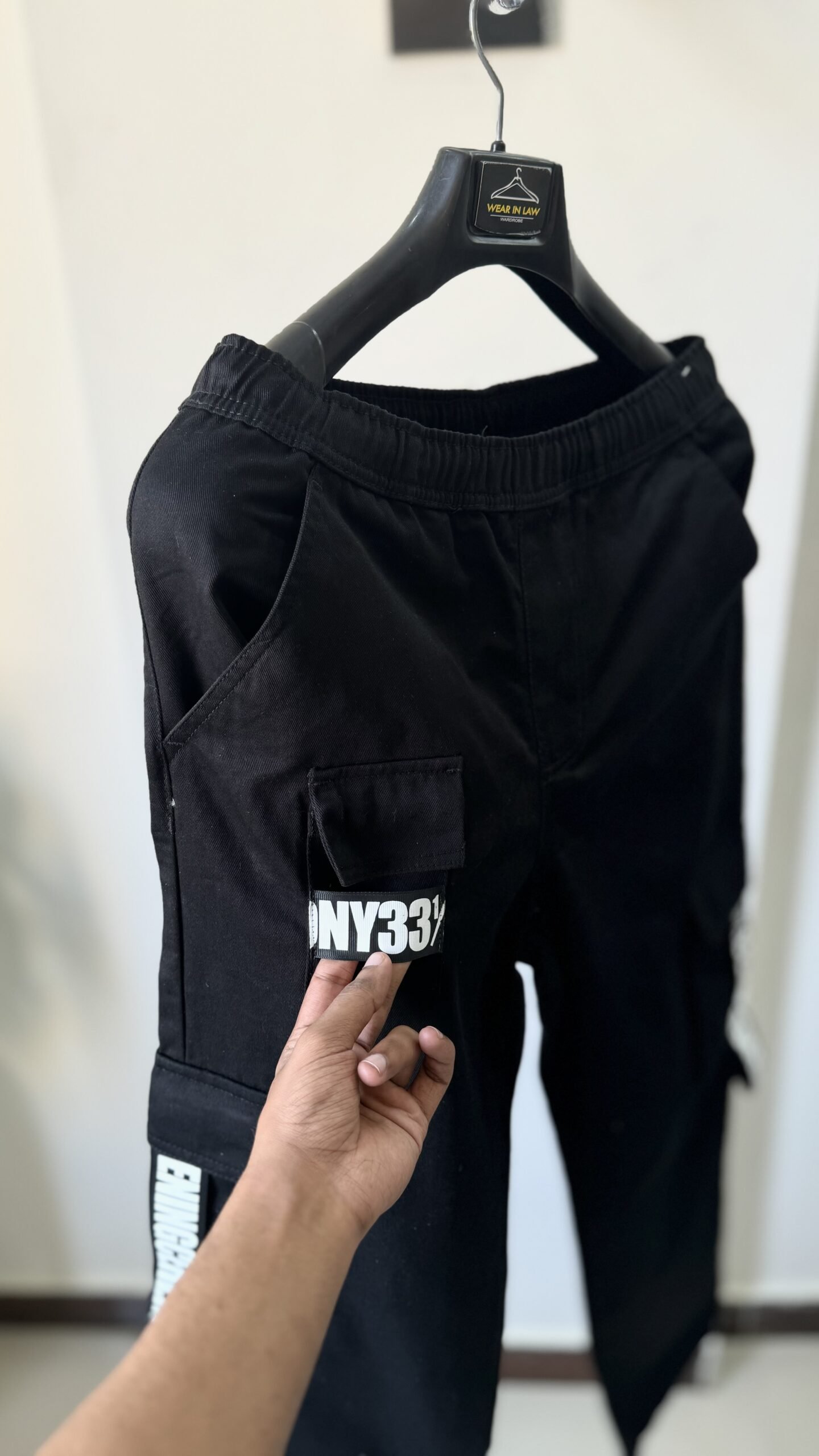 Black Baggy fashion stripe cargo - Image 2