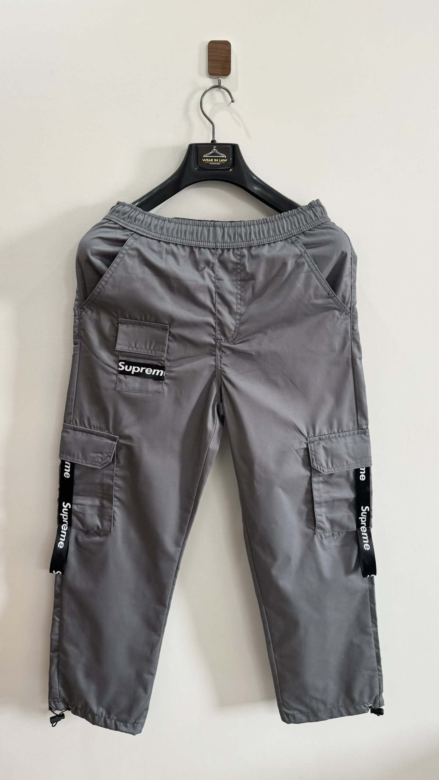 Grey Baggy fashion stripe cargo