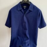 Men blue chickan kari shirt