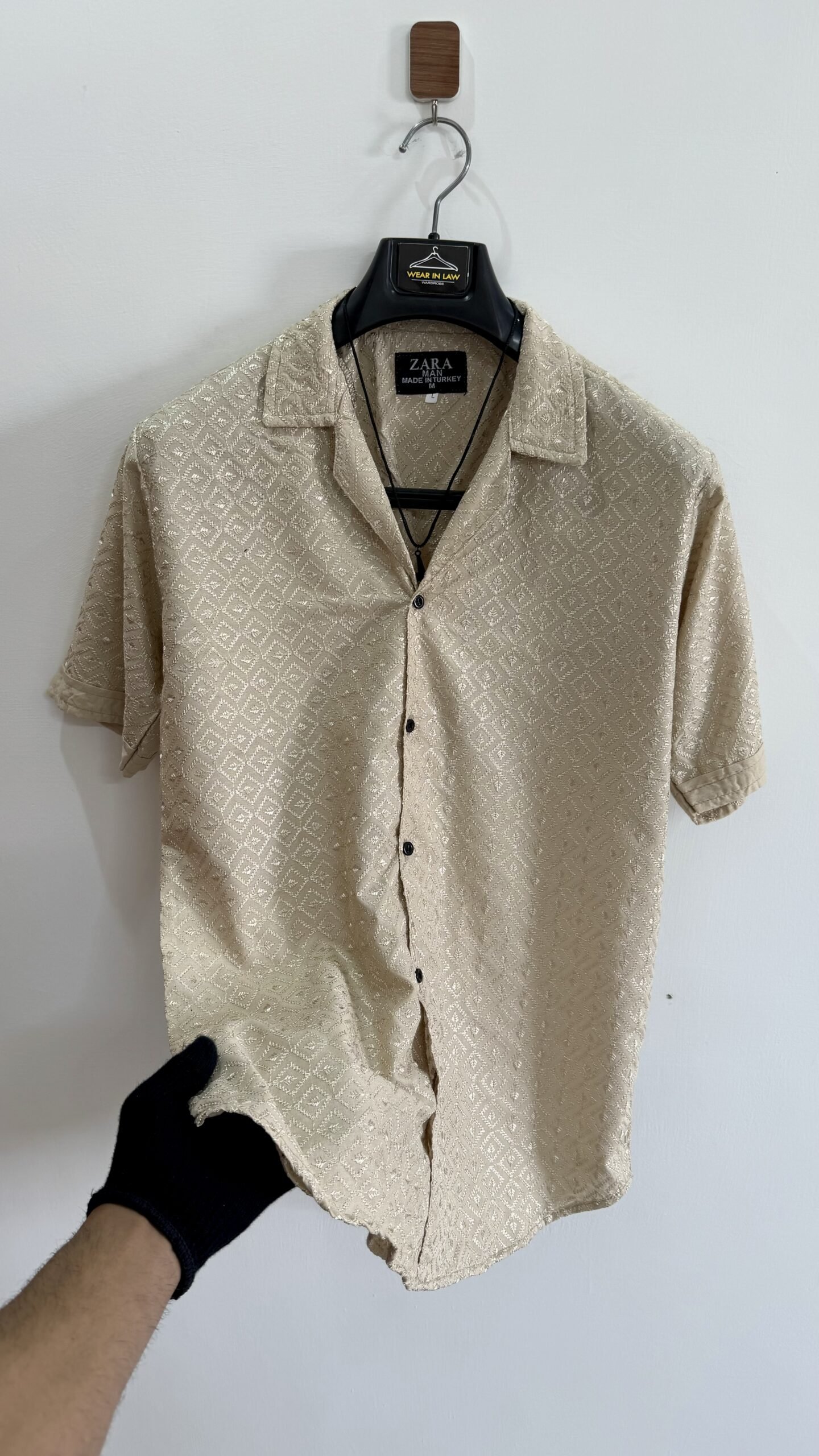 Embossed karhi skin chickan kari shirt