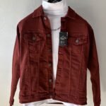 Blood red denim jacket
