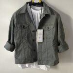 Leaf olive denim jacket