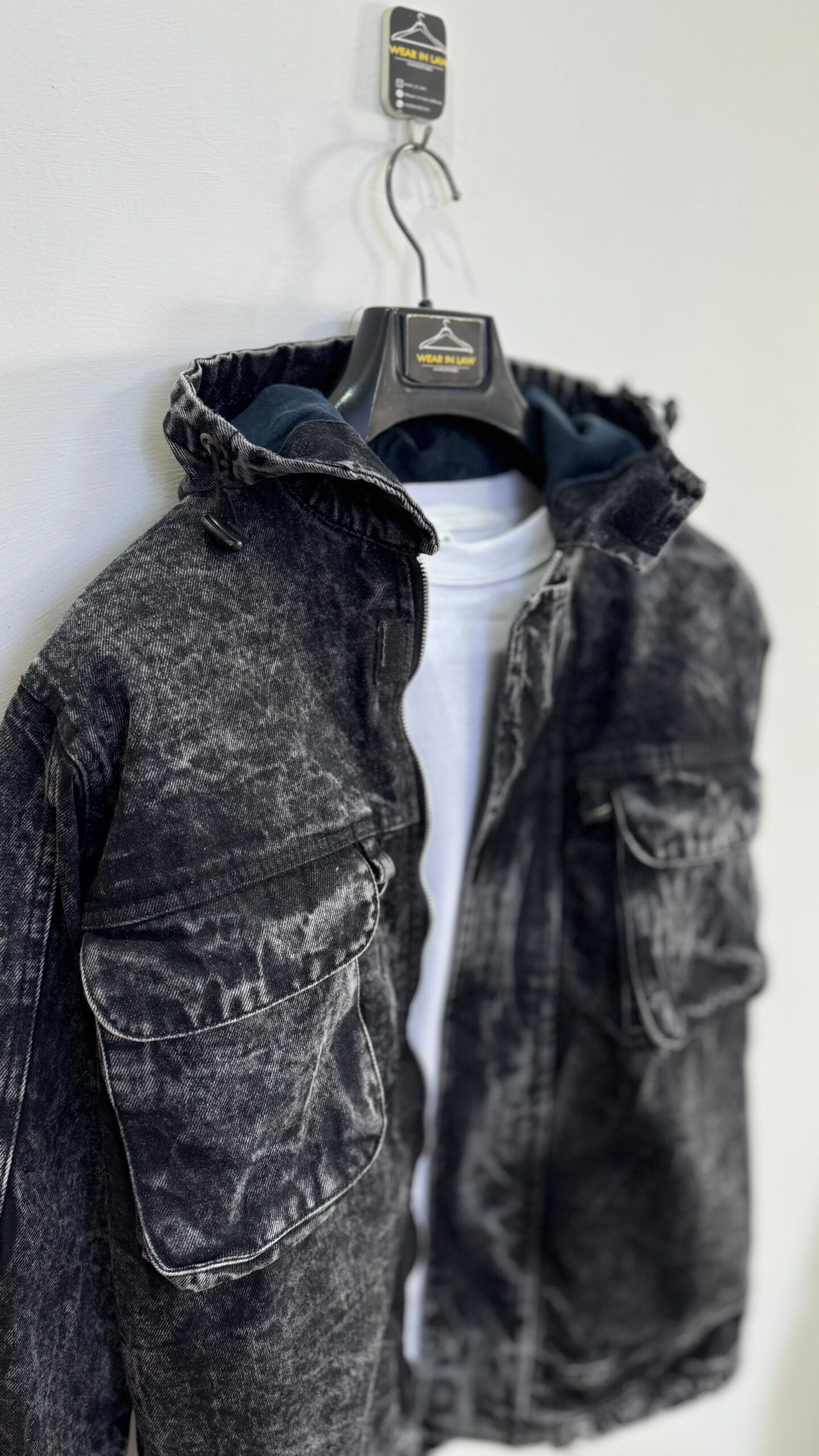 Mens korean fit hood denim jacket - Image 4