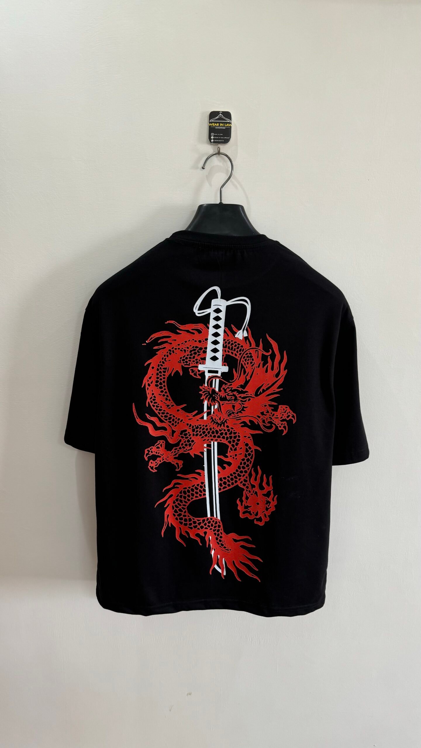 Dragon sword oversized graphic tees