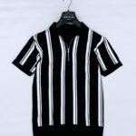 Color block zipper old money tshirt