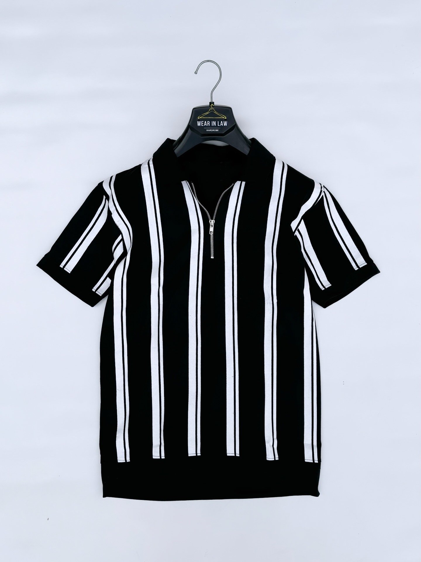 Color block zipper old money tshirt
