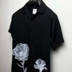 Tropical style flower short sleeves shirt