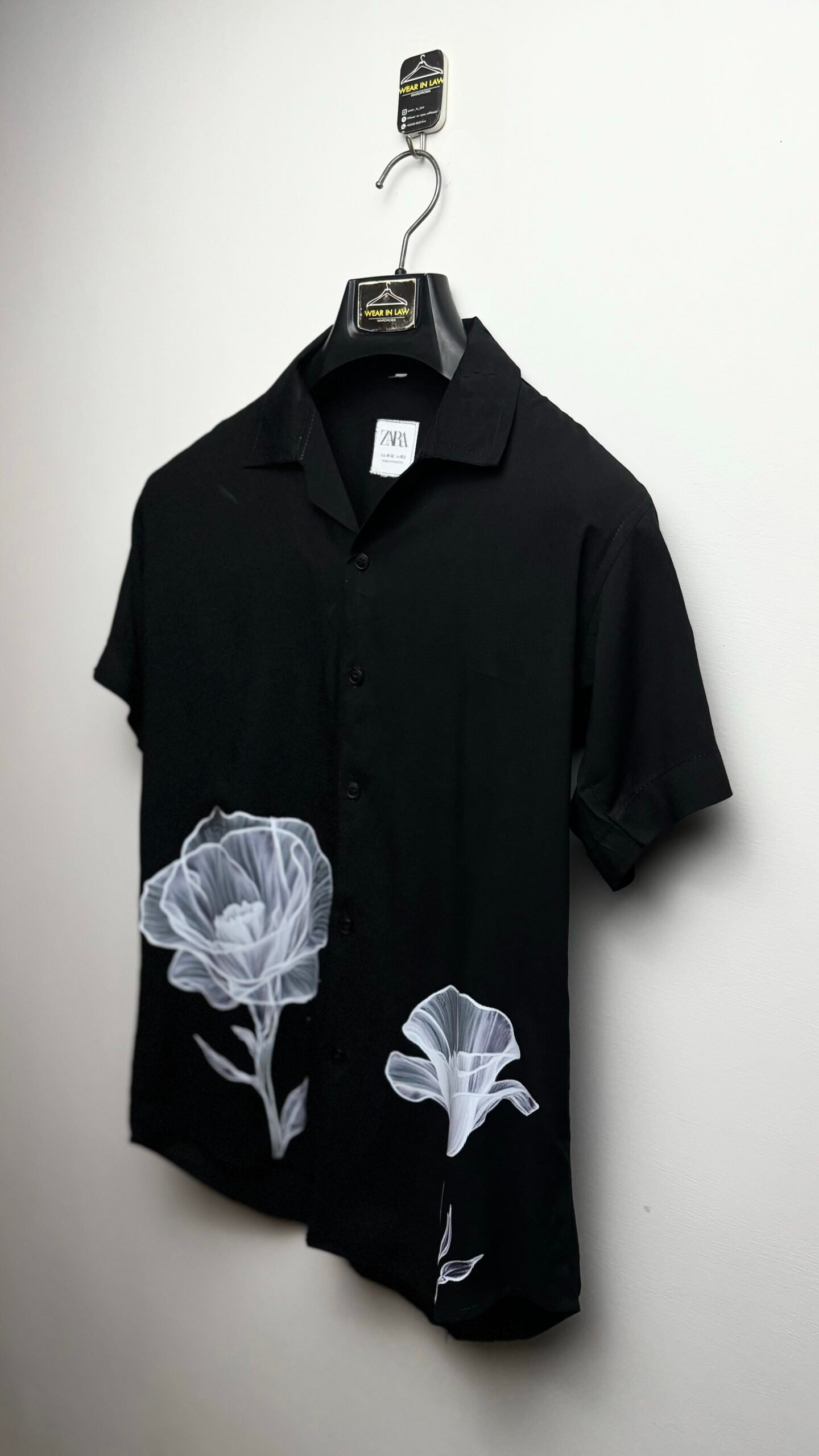 Tropical style flower short sleeves shirt