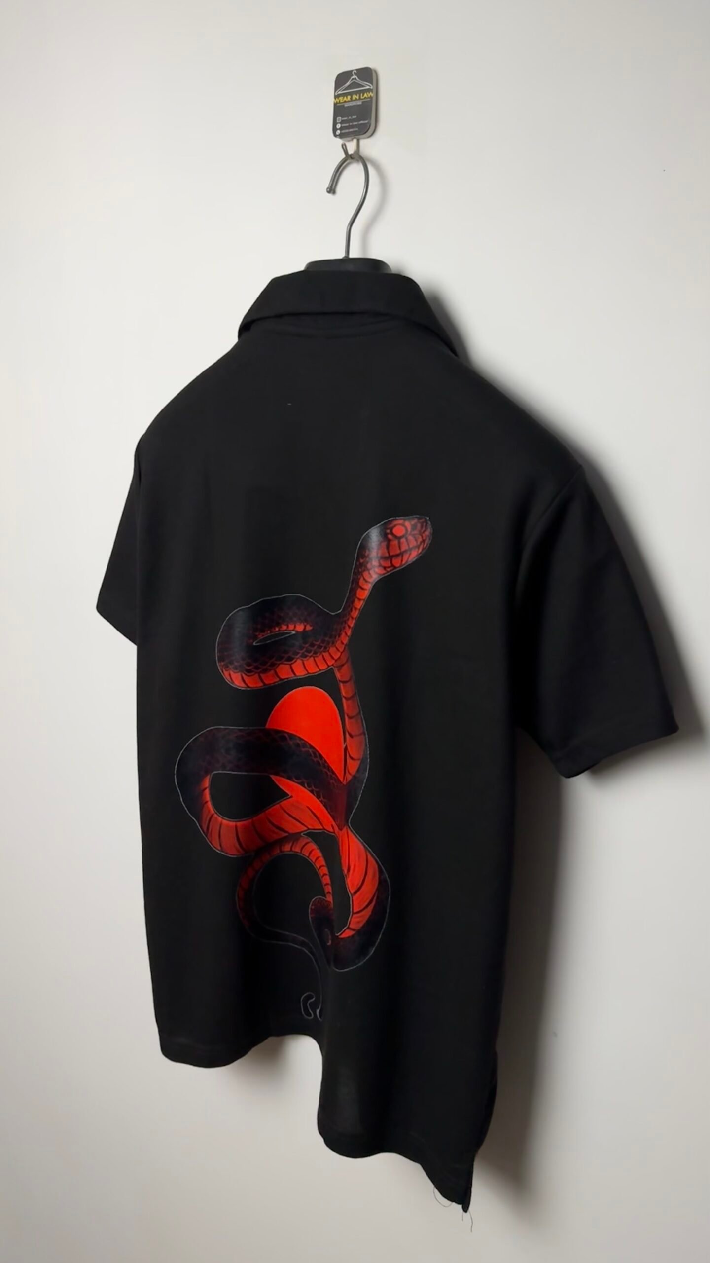 War snake button down short sleeve shirt