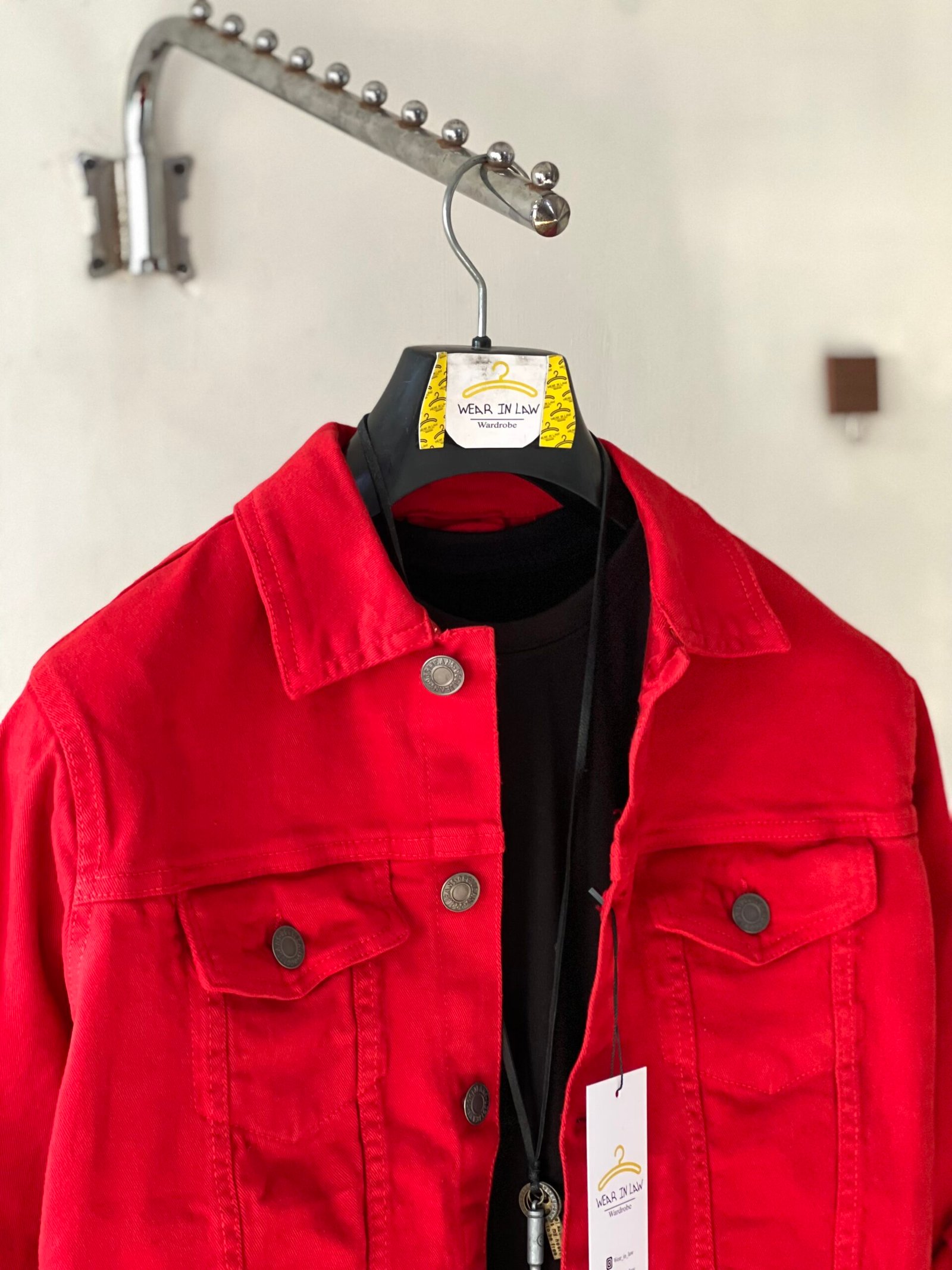 Red Premium Denim Jacket - Image 2